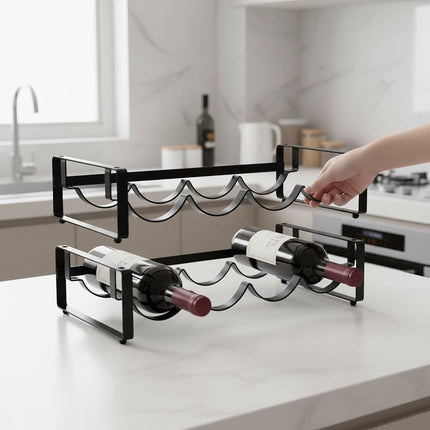 Stackable Iron Wine Rack – Holds Multiple Bottles