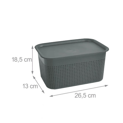Stackable Lidded Storage Boxes, Set of 6, Ventilated