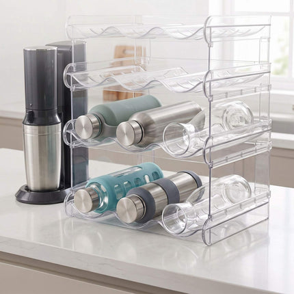 Stackable Modular Bottle Rack – 12-Bottle, Transparent