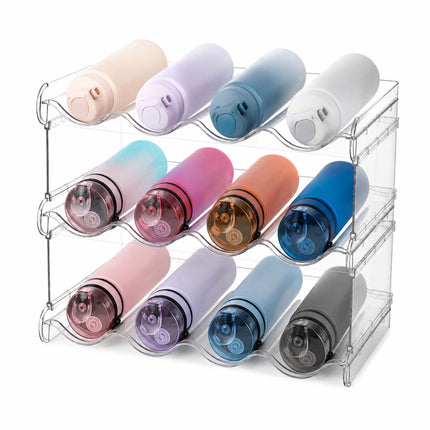 Stackable Modular Bottle Rack, Expandable, Transparent