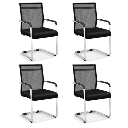 Stackable Office Chairs 4-Pack, Breathable Mesh, Black