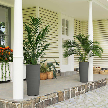 Stackable Planter Set with Drainage, 60 cm, Dark Grey