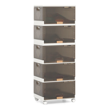Stackable Shoe Storage Box with Wheels, 85L Capacity