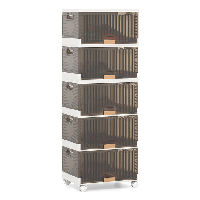 Stackable Shoe Storage Box with Wheels, 85L Capacity
