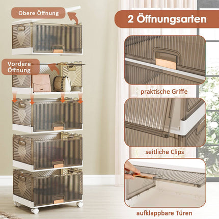 Stackable Shoe Storage Box with Wheels, 85L Capacity