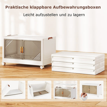 Stackable Storage Boxes with Wheels, 284L Capacity
