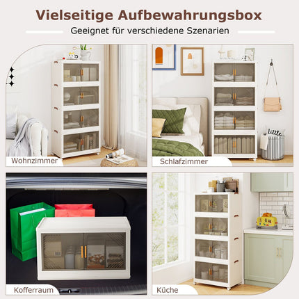 Stackable Storage Boxes with Wheels, 284L Capacity