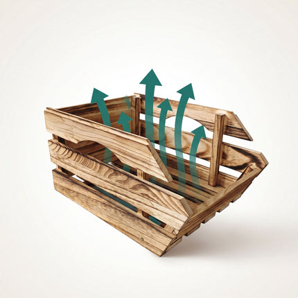 Stackable Wooden Crates Set, Flamed Finish, 3 Pack