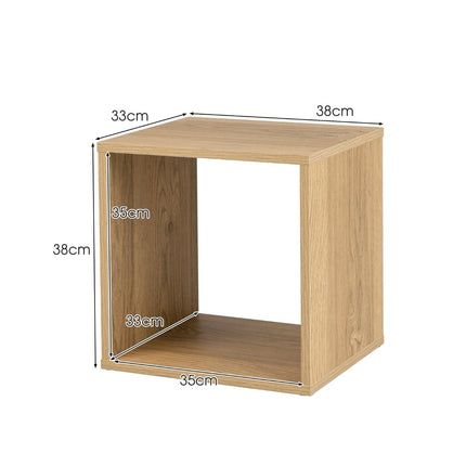 Stackable Wooden Cube Shelves, 2-Piece Set, Open Storage