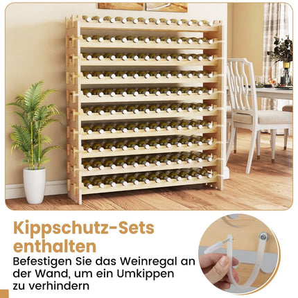 Stackable Wooden Wine Rack for 120 Bottles, 10-Tier