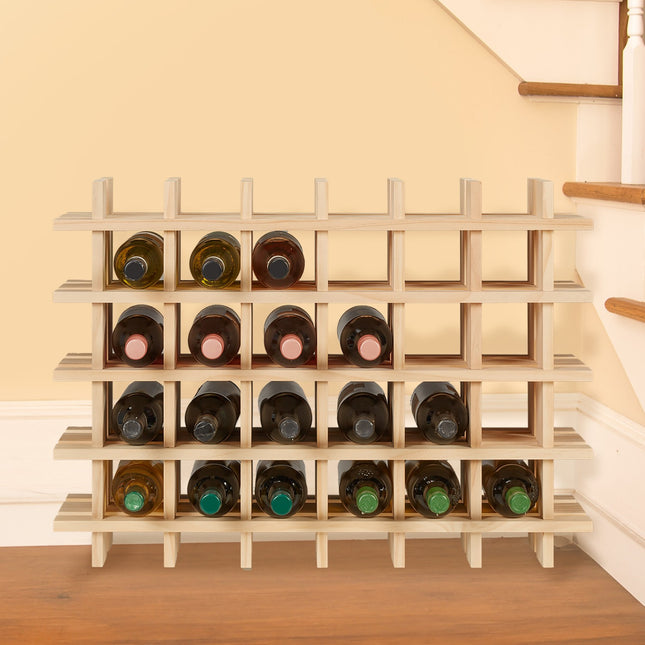 Stackable Wooden Wine Rack for 24 Bottles