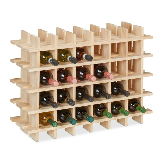 Stackable Wooden Wine Rack for 24 Bottles