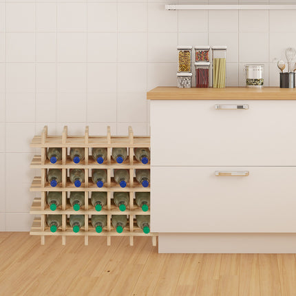 Stackable Wooden Wine Rack for 24 Bottles
