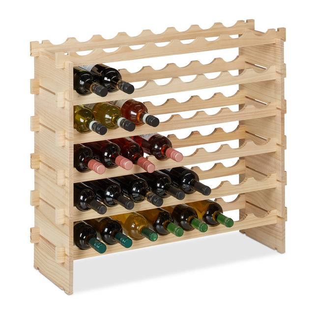 Stackable Wooden Wine Rack for 48 Bottles