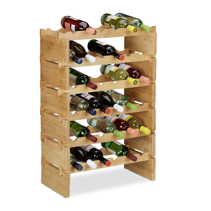 Stackable bamboo wine rack