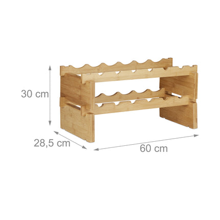 Stackable bamboo wine rack
