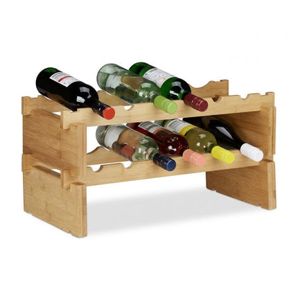 Stackable bamboo wine rack