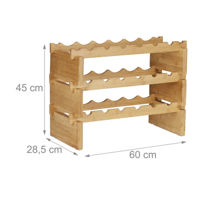Stackable bamboo wine rack