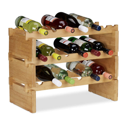 Stackable bamboo wine rack
