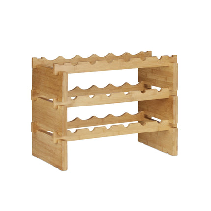 Stackable bamboo wine rack