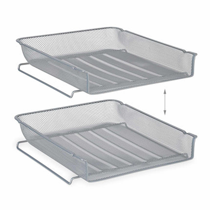 Stackable metal document tray