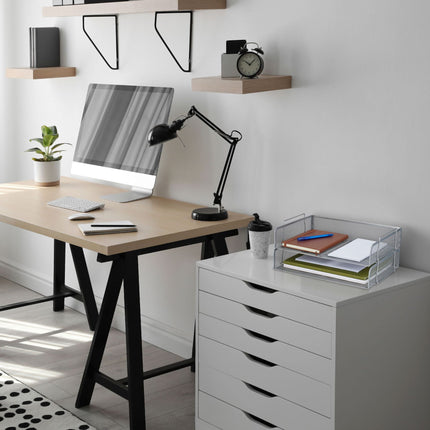 Stackable metal document tray