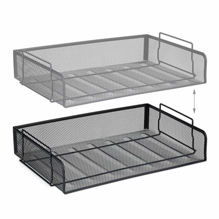 Stackable metal document tray
