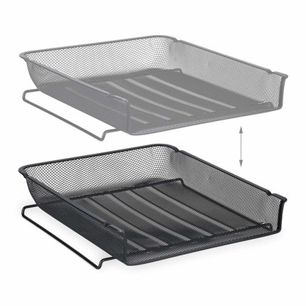Stackable metal document tray