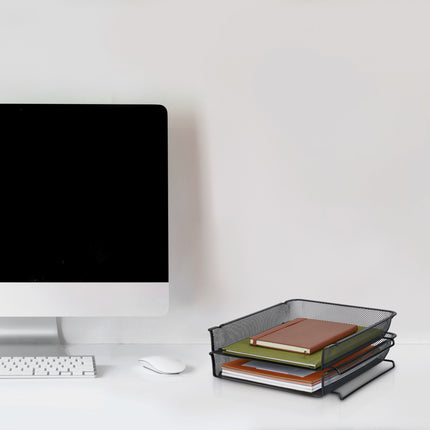 Stackable metal document tray