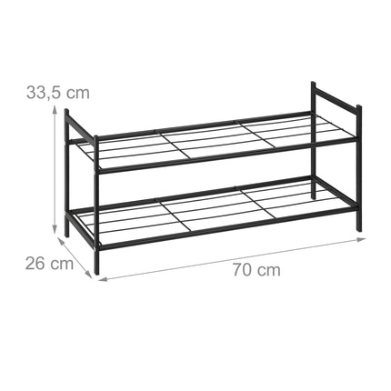 Stackable shoe shelf in metal