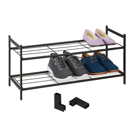 Stackable shoe shelf in metal