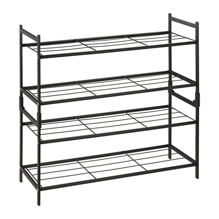 Stackable shoe shelf in metal