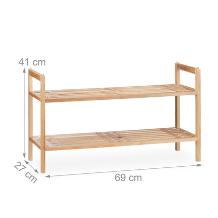 Stackable shoe shelf in walnut