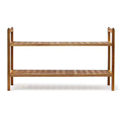 Stackable shoe shelf in walnut wood