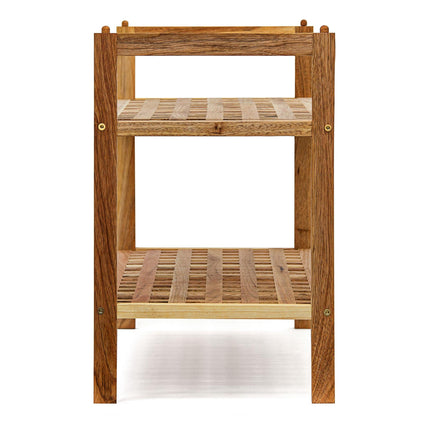 Stackable shoe shelf in walnut wood