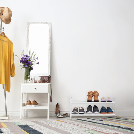 Stackable shoe shelf with 2 shelves
