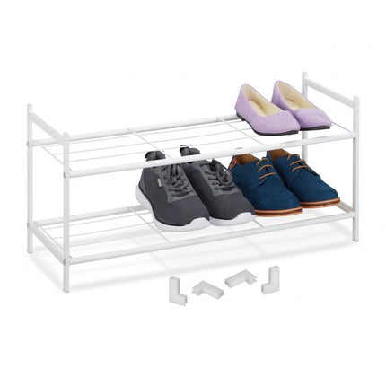 Stackable shoe shelf with 2 shelves