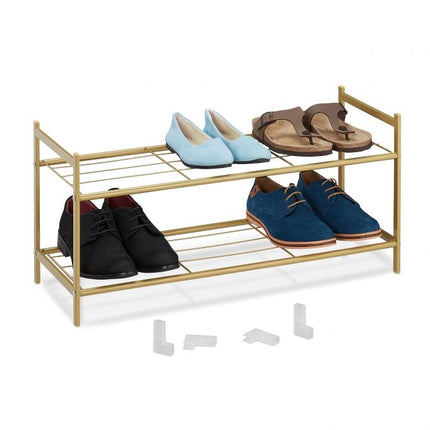 Stackable shoe shelf with 2 shelves