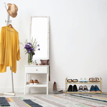 Stackable shoe shelf with 2 shelves