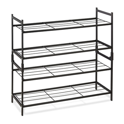 Stackable shoe shelf with 2 shelves