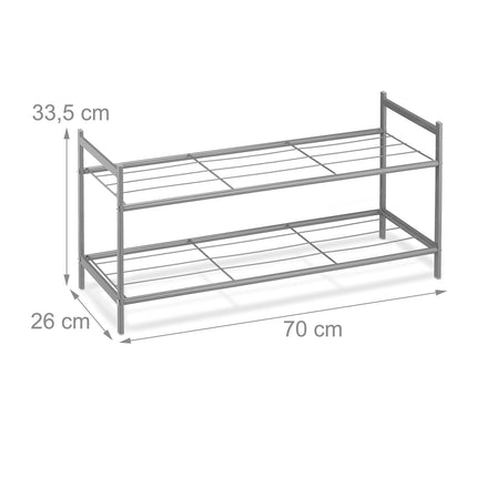 Stackable shoe shelf with 2 shelves