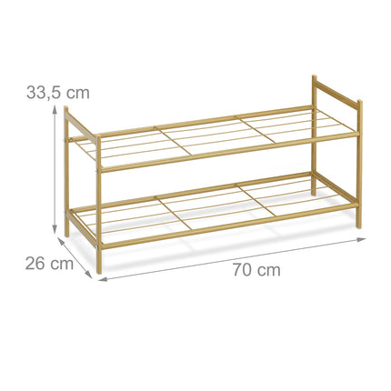 Stackable shoe shelf with 2 shelves