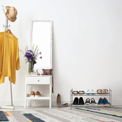 Stackable shoe shelf with 2 shelves