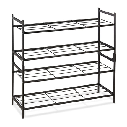 Stackable shoe shelf with 2 shelves