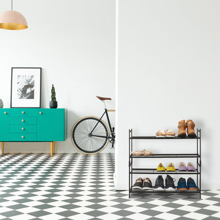 Stackable shoe shelf with 2 shelves