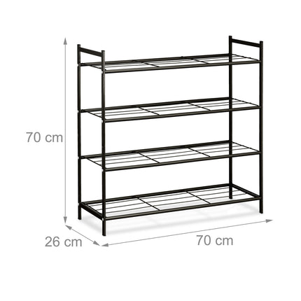 Stackable shoe shelf with 4 shelves