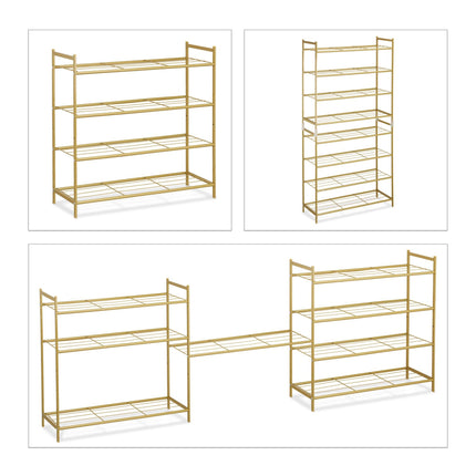 Stackable shoe shelf with 4 shelves