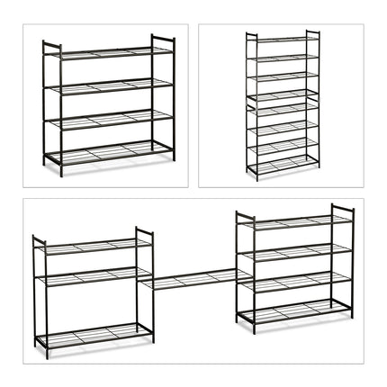 Stackable shoe shelf with 4 shelves