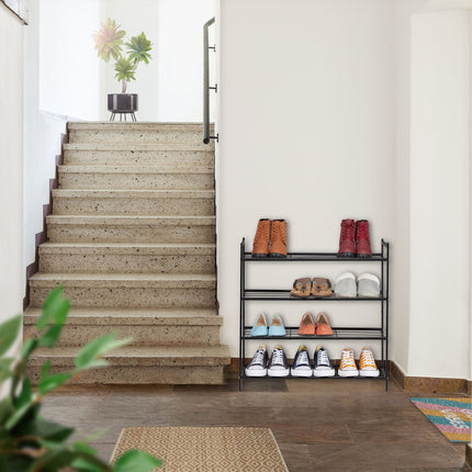 Stackable shoe shelf with 4 shelves