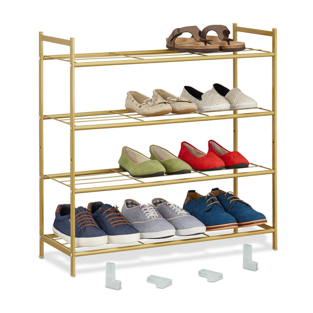 Stackable shoe shelf with 4 shelves